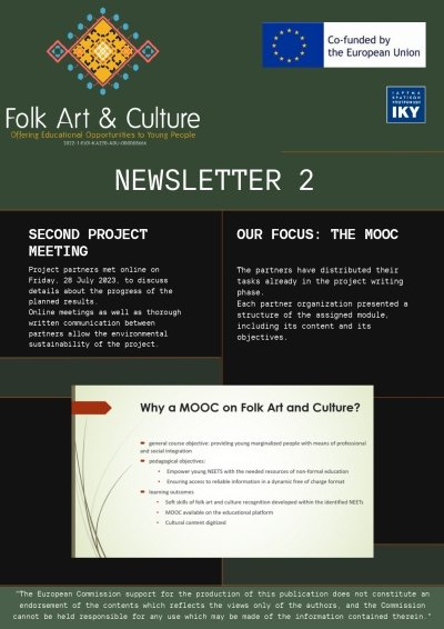 Folk Art & Culture project 2nd Newsletter.
